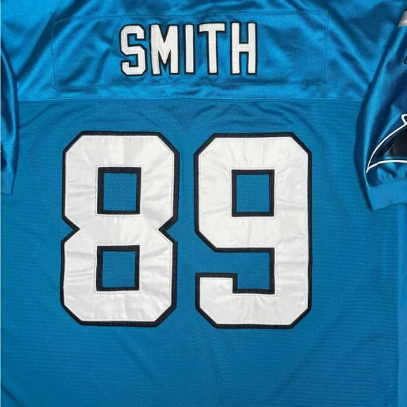 Steve Smith Carolina Panthers Authentic Reebok Jersey, Blue, Size 60, RARE!